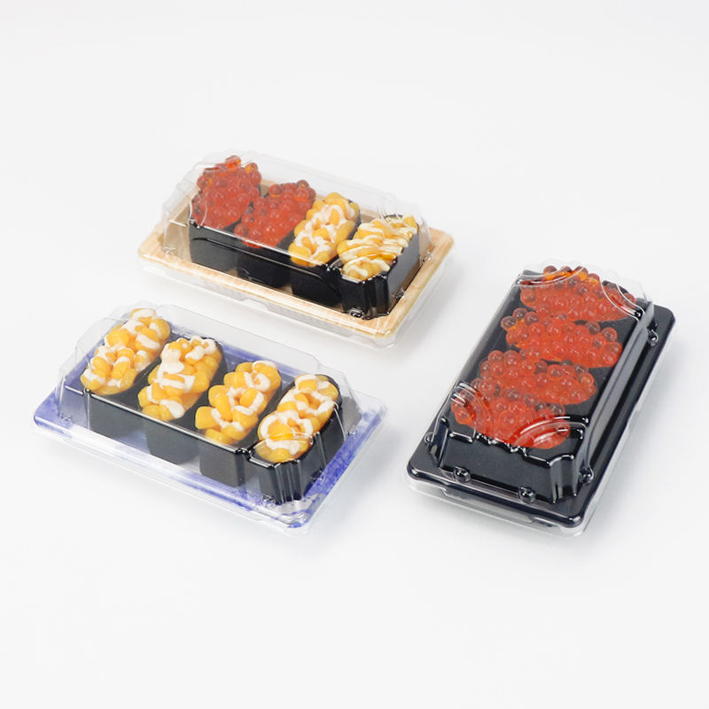 Nagykereskedelmi takeway környezetbarát eldobható egyedi műanyag japán sushi doboz